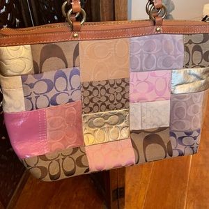 Coach colorful classic patchwork tote